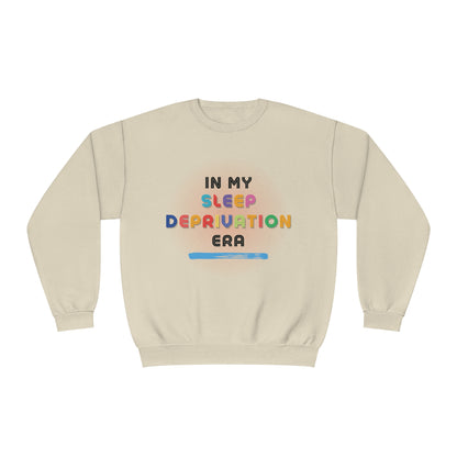 "In My Sleep Deprivation Era" Crewneck Sweater (Sandstone)