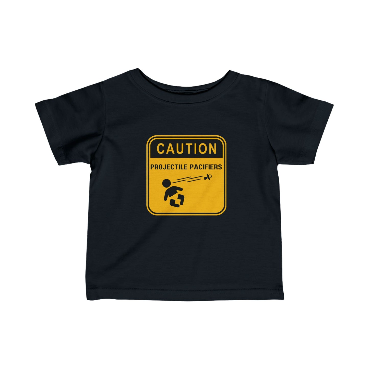 "Caution - Projectile Pacifiers" Infant Cotton Tee